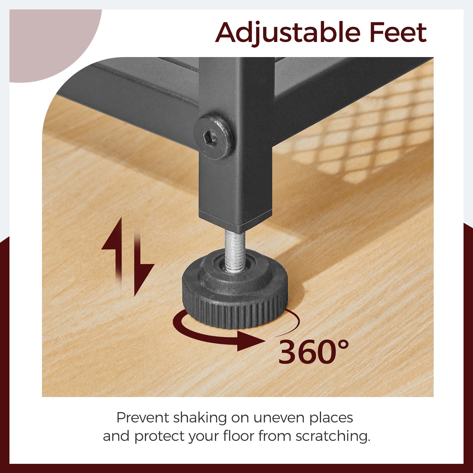 360 degree adjustable feet for console table 