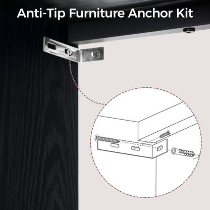 anti-tip furniture anchor kit for stability
