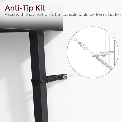 anti-tip kit for narronw console table