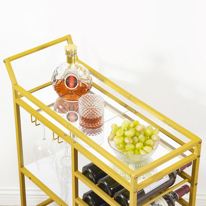 MAHANCRIS 3-Tier Serving Cart with Mirrored Top