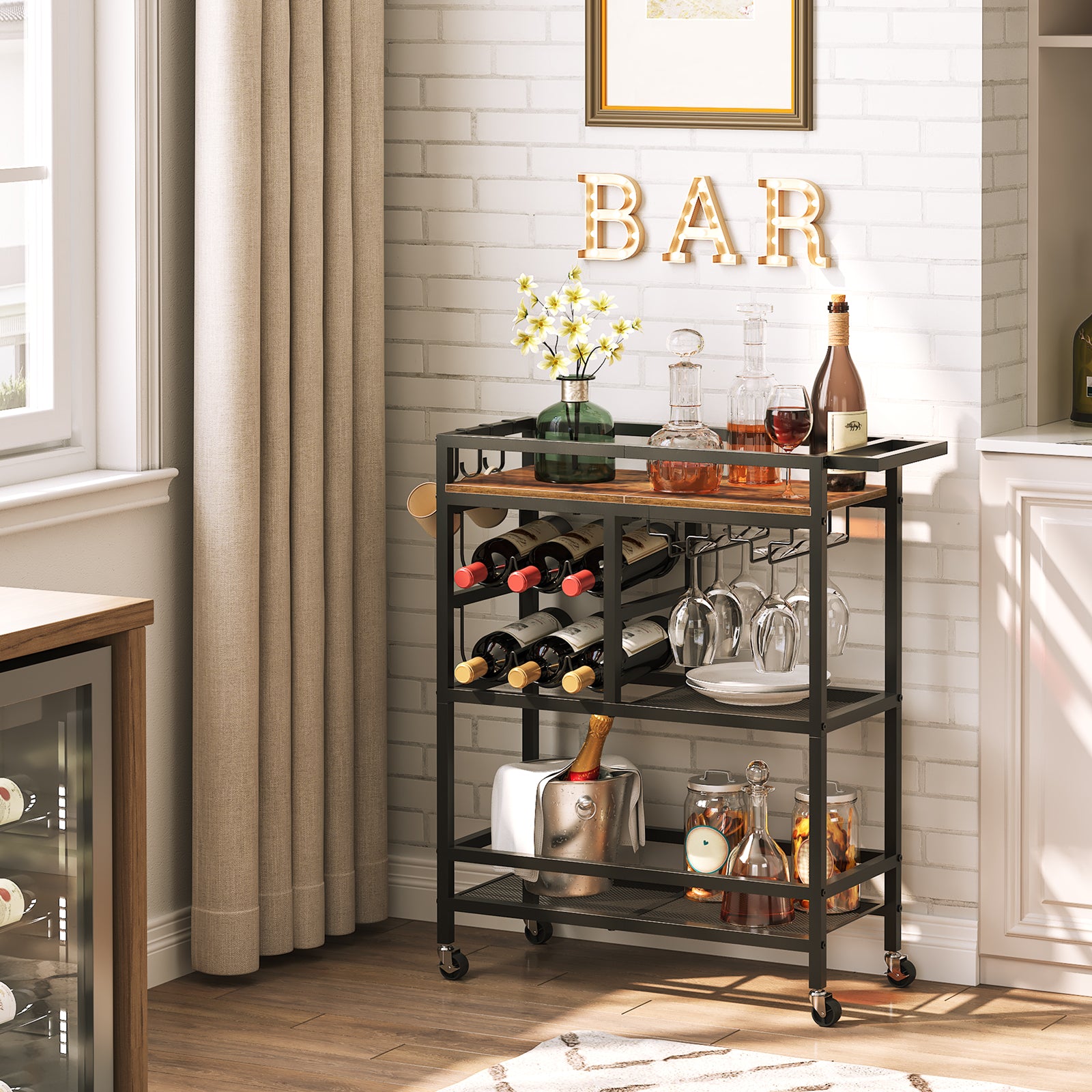 home bar cart for indoor and outdoor