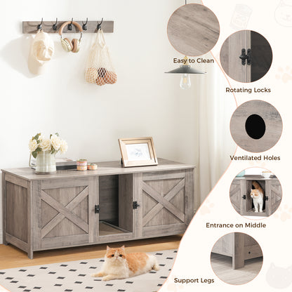 MAHANCRIS 47.2" Cat Litter Box Enclosure for 2 Cats
