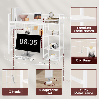 MAHANCRIS 38.6" Desk Shelf with Power Outlets