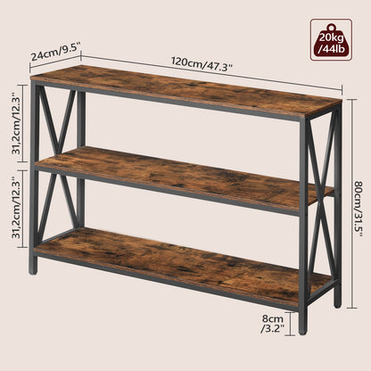 MAHANCRIS 47.2" 3-Tier Industrial Console Table