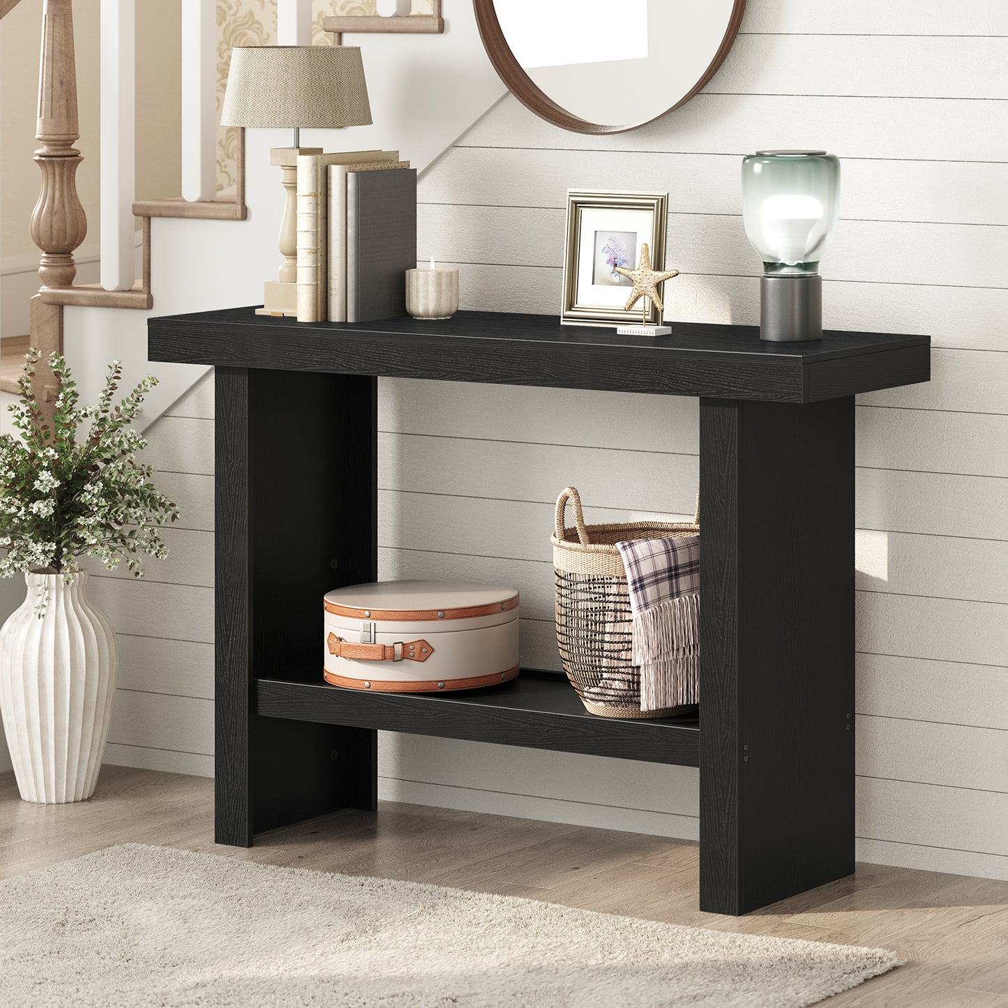 MAHANCRIS 39.4" Modern Entryway Table with Storage