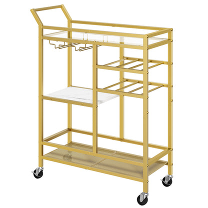 MAHANCRIS 3-Tier Serving Cart with Mirrored Top