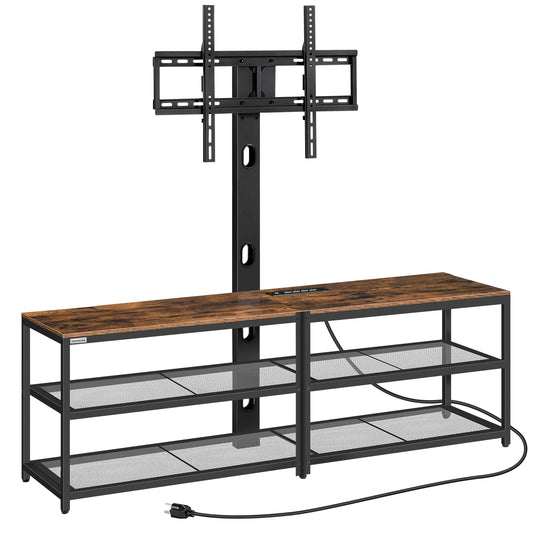 MAHANCRIS 59" TV Stand with Mount and 4 Power Outlets