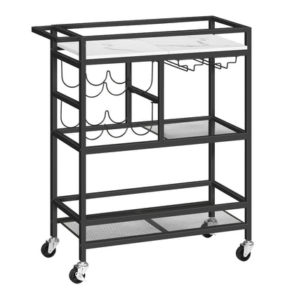 MAHANCRIS 3-Tier Rolling Bar Cart