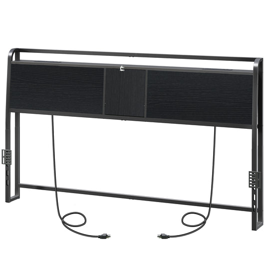 MAHANCRIS King Size Headboard with 2 Power Strips