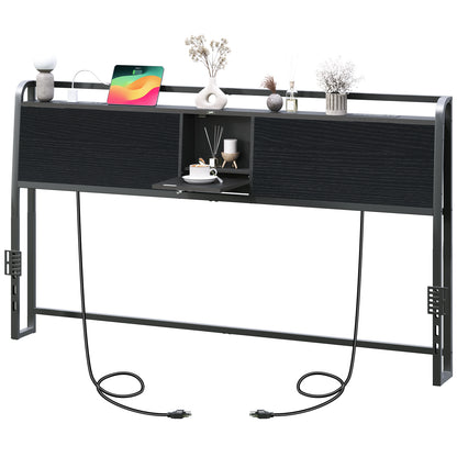 MAHANCRIS King Size Headboard with 2 Power Strips