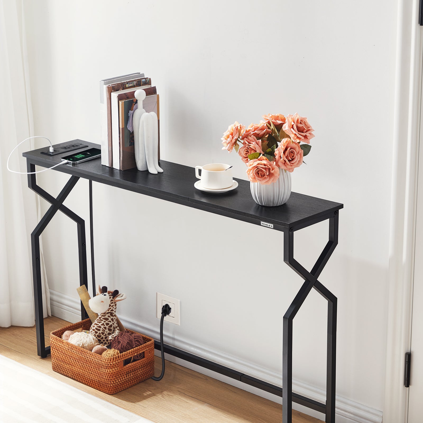 narrow console table for living room