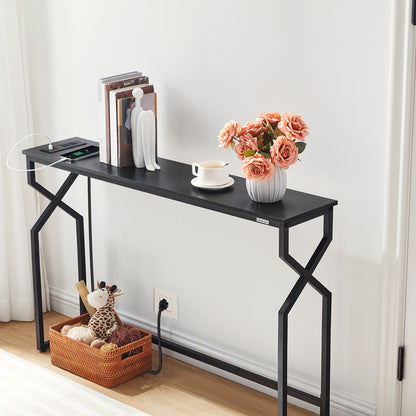 narrow console table for living room