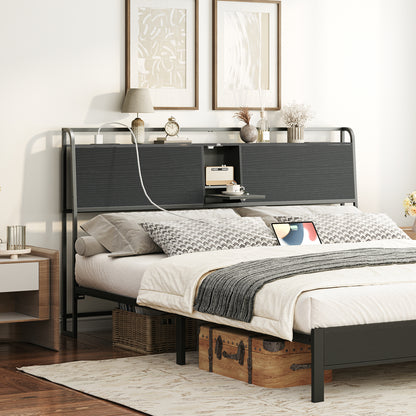 MAHANCRIS King Size Headboard with 2 Power Strips