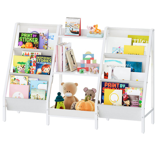 MAHANCRIS 3-Tier Kids Bookshelf with Toy Storage