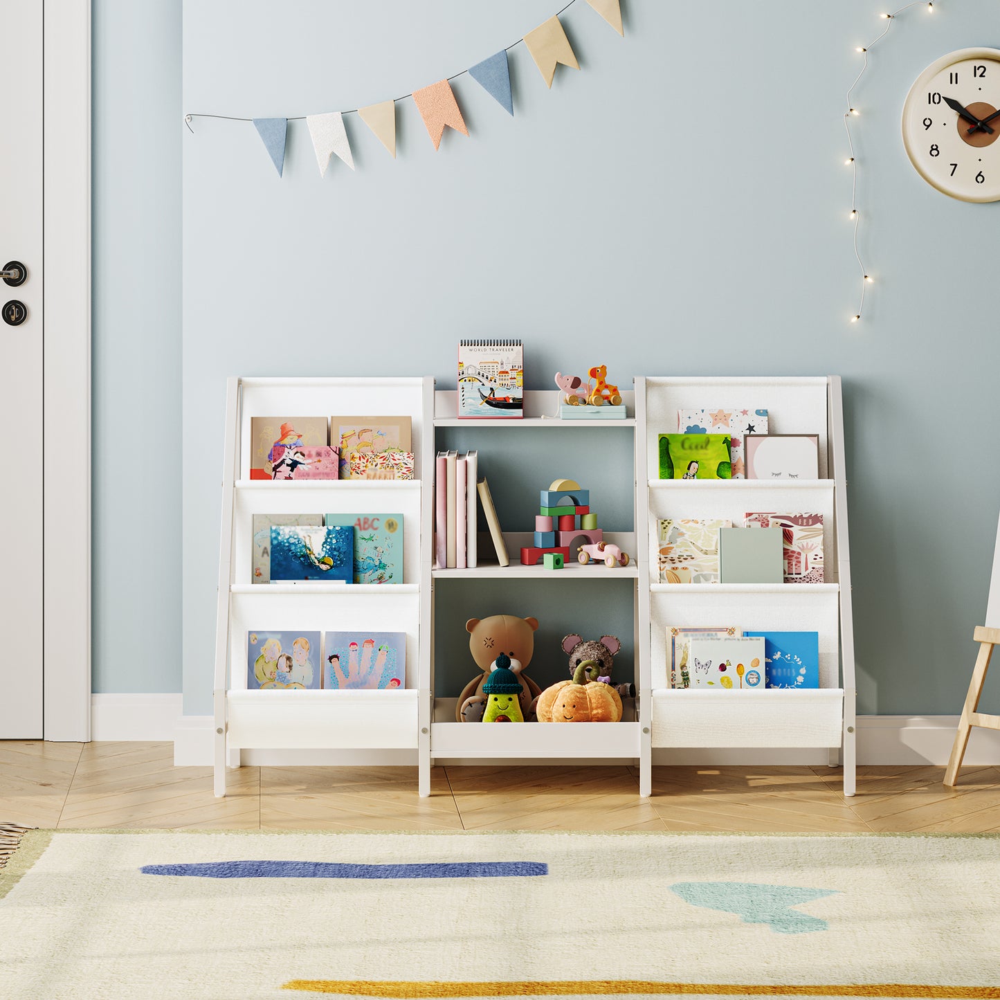 MAHANCRIS 3-Tier Kids Bookshelf with Toy Storage