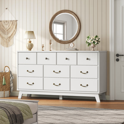 Large White Tall Wooden Chest of Drawers – Spacious white tall wooden chest of drawers for efficient storage.