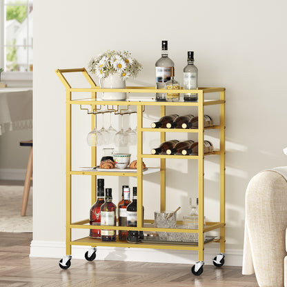 MAHANCRIS 3-Tier Serving Cart with Mirrored Top