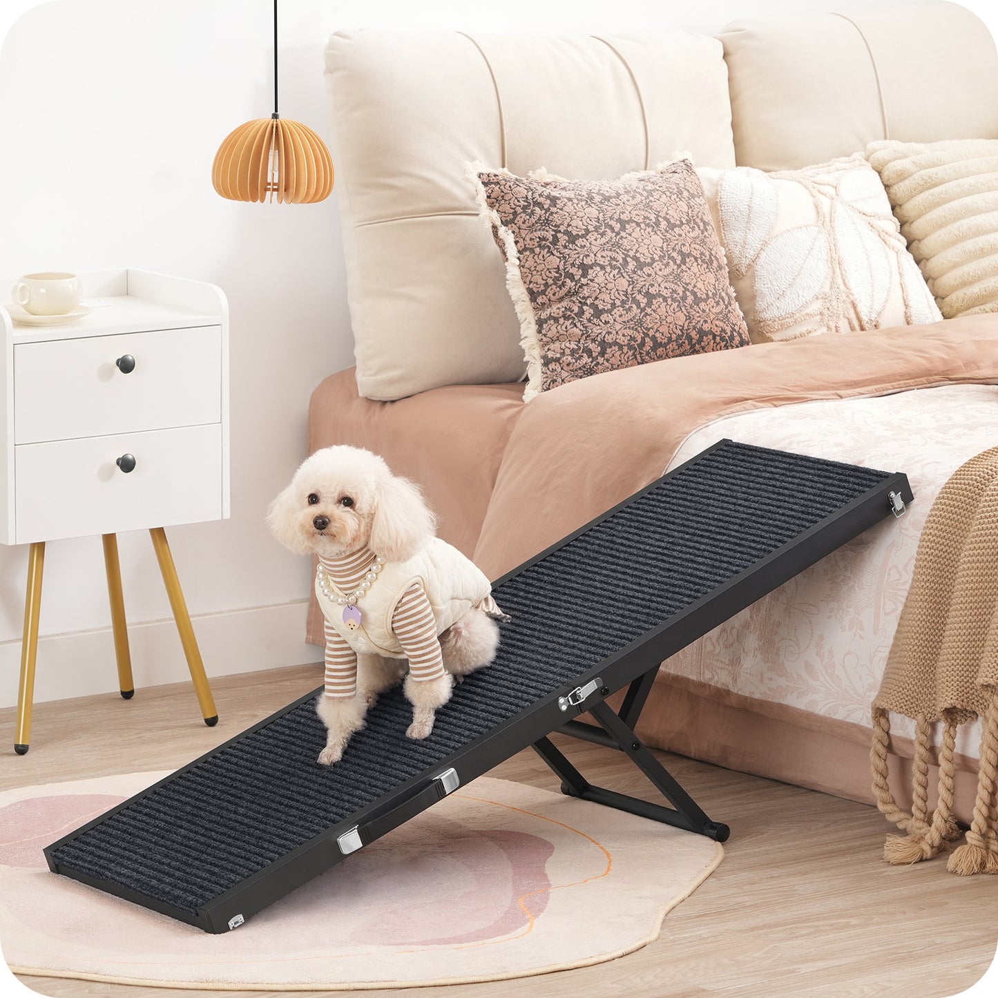 MAHANCRIS 47.8'' Long Portable Dog Stair Ramp