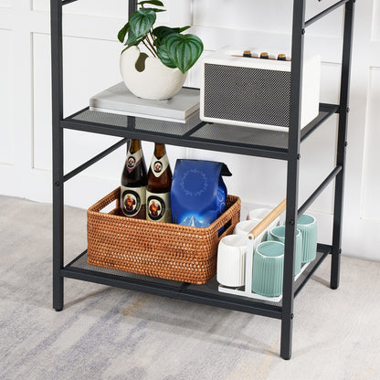 MAHANCRIS 4-tier Storage Baker's Rack Rustic brown