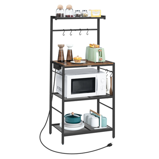 MAHANCRIS 4-tier Storage Baker's Rack Rustic brown