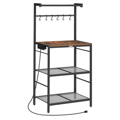 MAHANCRIS 4-tier Storage Baker's Rack Rustic brown