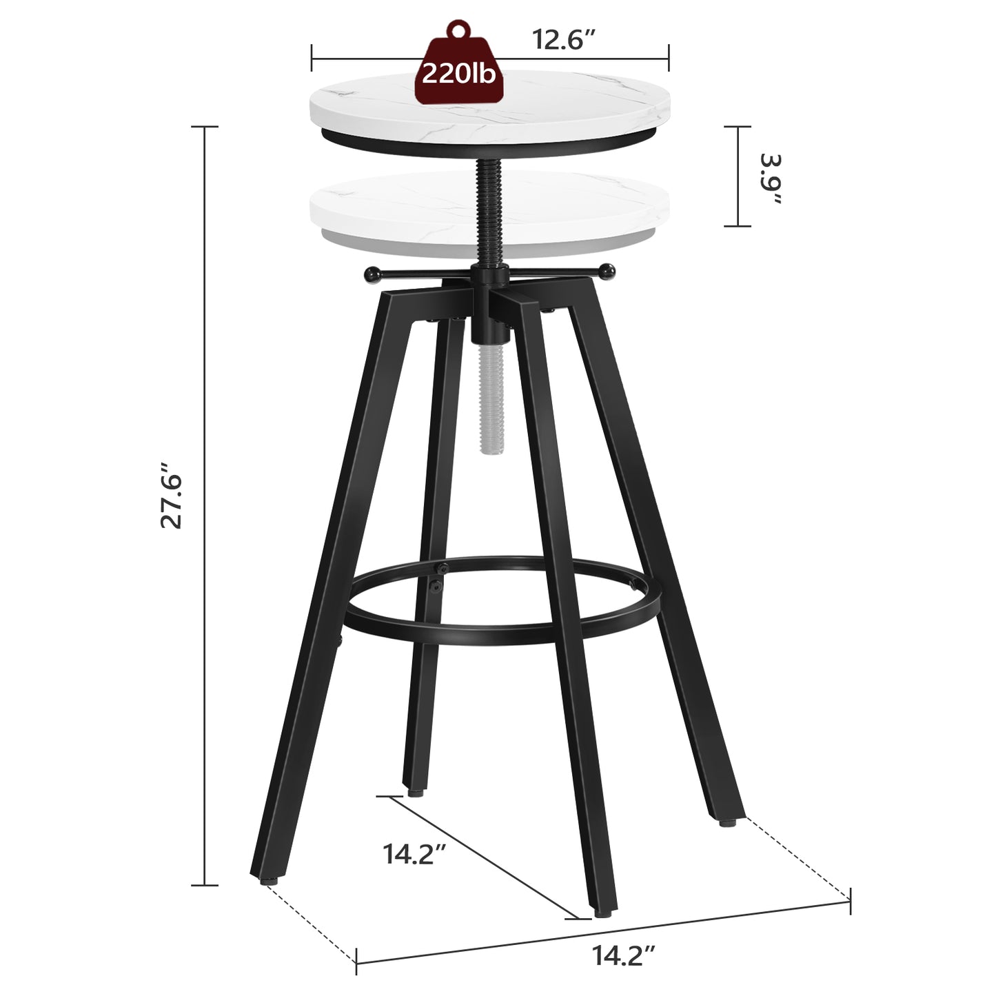 MAHANCRIS Industrial Bar Stools (Set of 2)