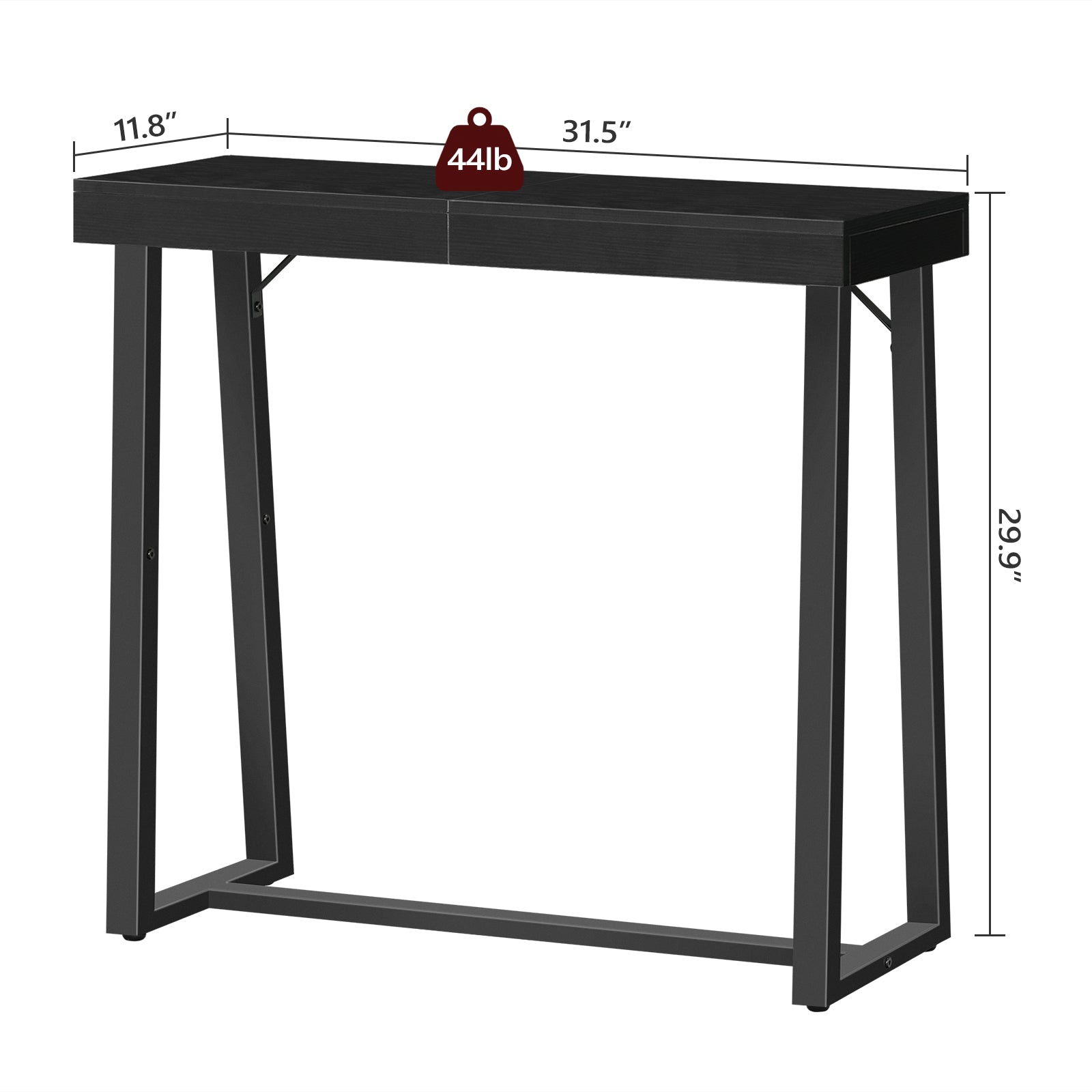 measurements for 31.5 inch black console table 