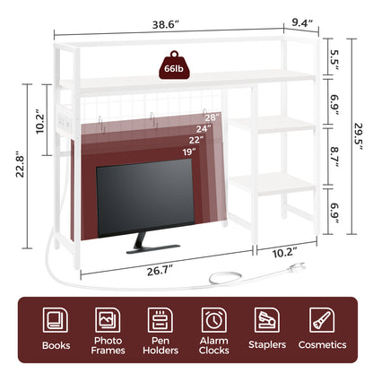 MAHANCRIS 38.6" Desk Shelf with Power Outlets