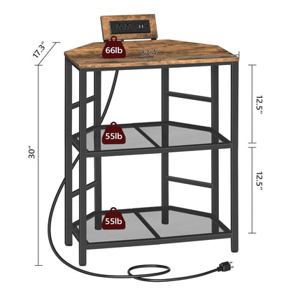 MAHANCRIS Corner Printer Stand with Charging Station