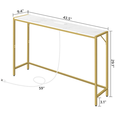 MAHANCRIS 43.3" Slim Console Table with Charging Station