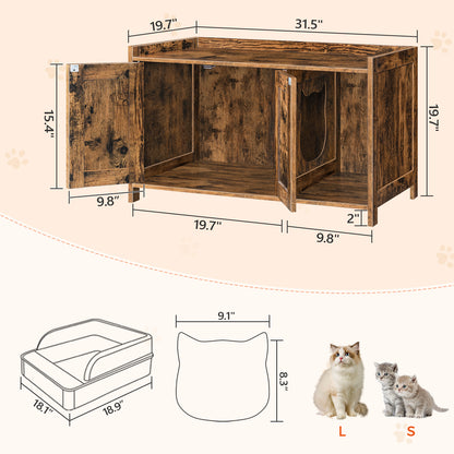 MAHANCRIS 31.5"L Cat Litter Box Enclosure