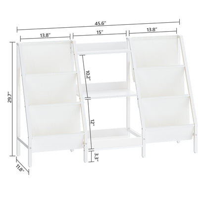 MAHANCRIS 3-Tier Kids Bookshelf with Toy Storage