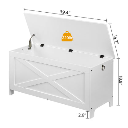 MAHANCRIS 39.4" Toy Chest White