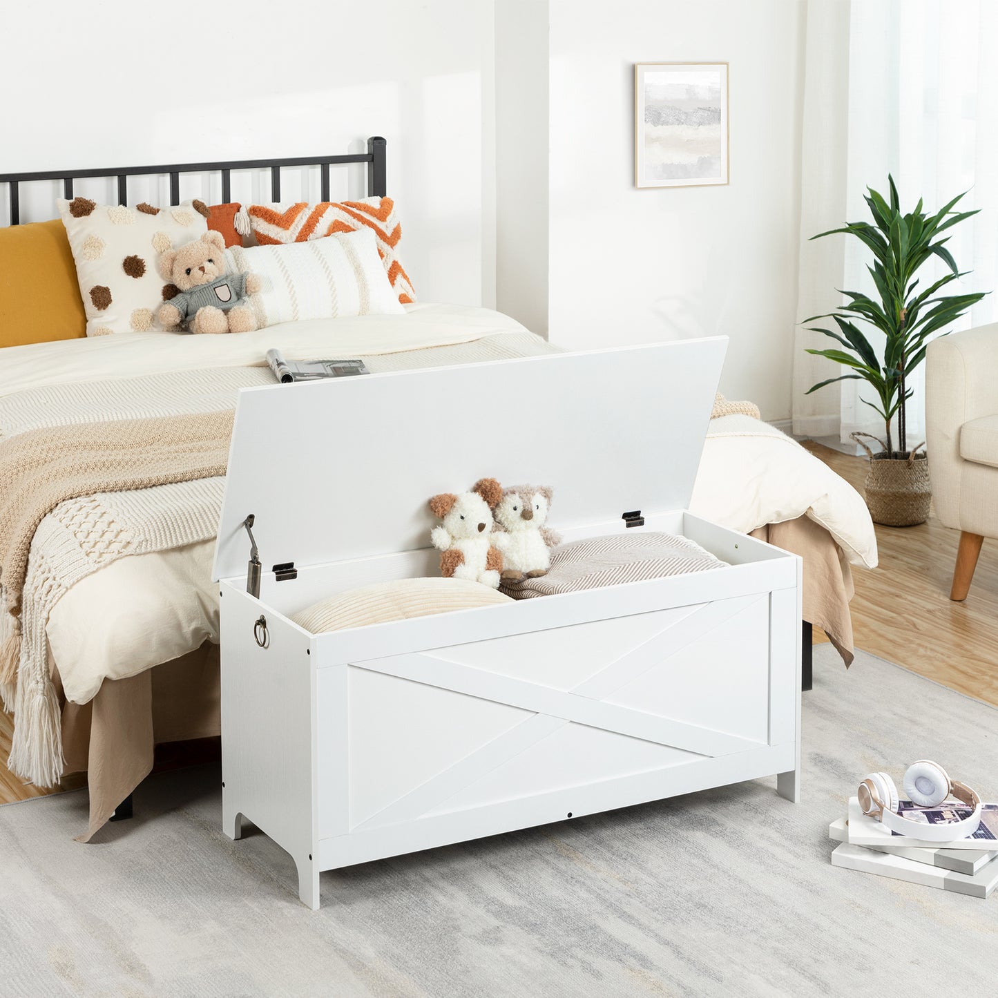 MAHANCRIS 39.4" Toy Chest White