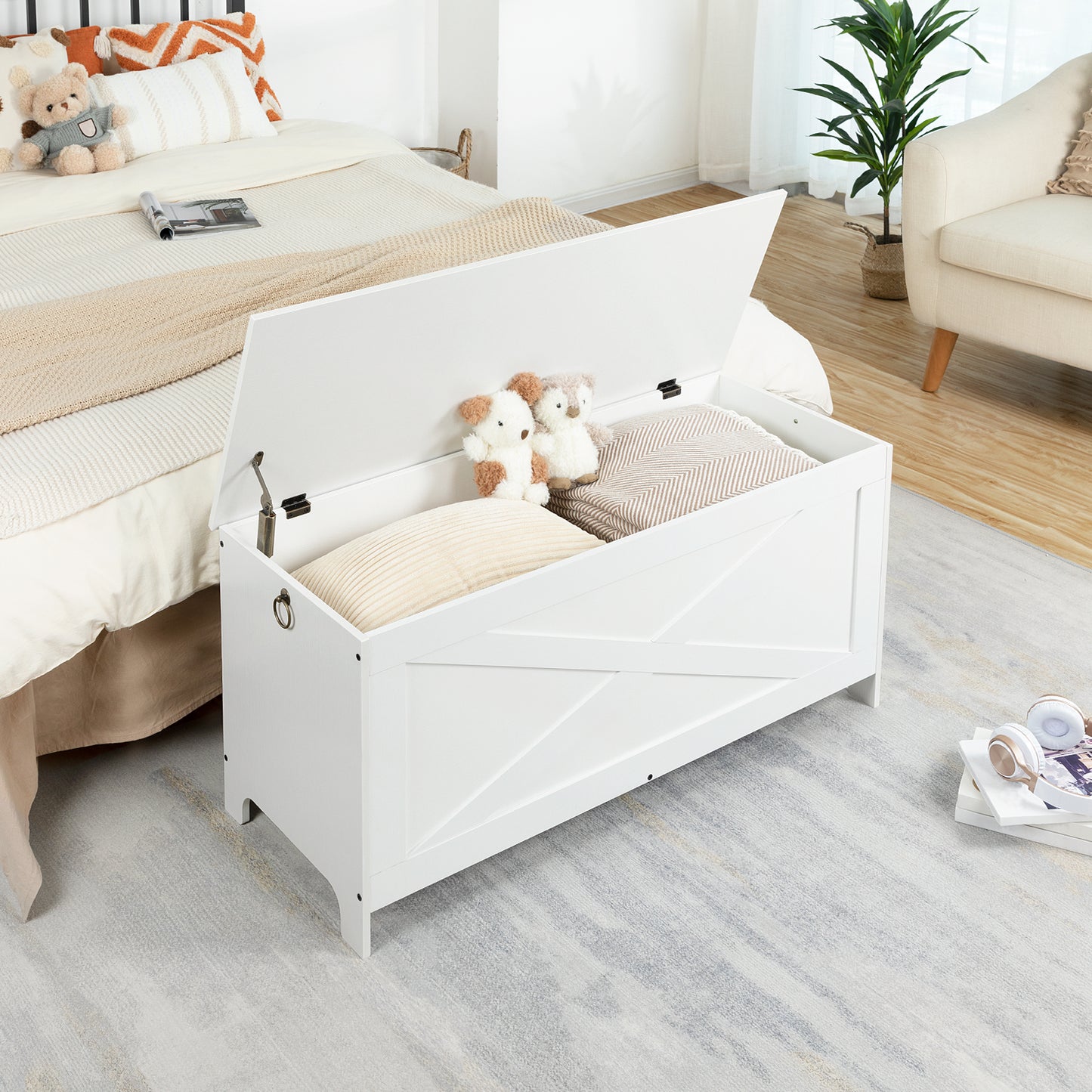 MAHANCRIS 39.4" Toy Chest White