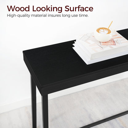 wood looking surface top for console table