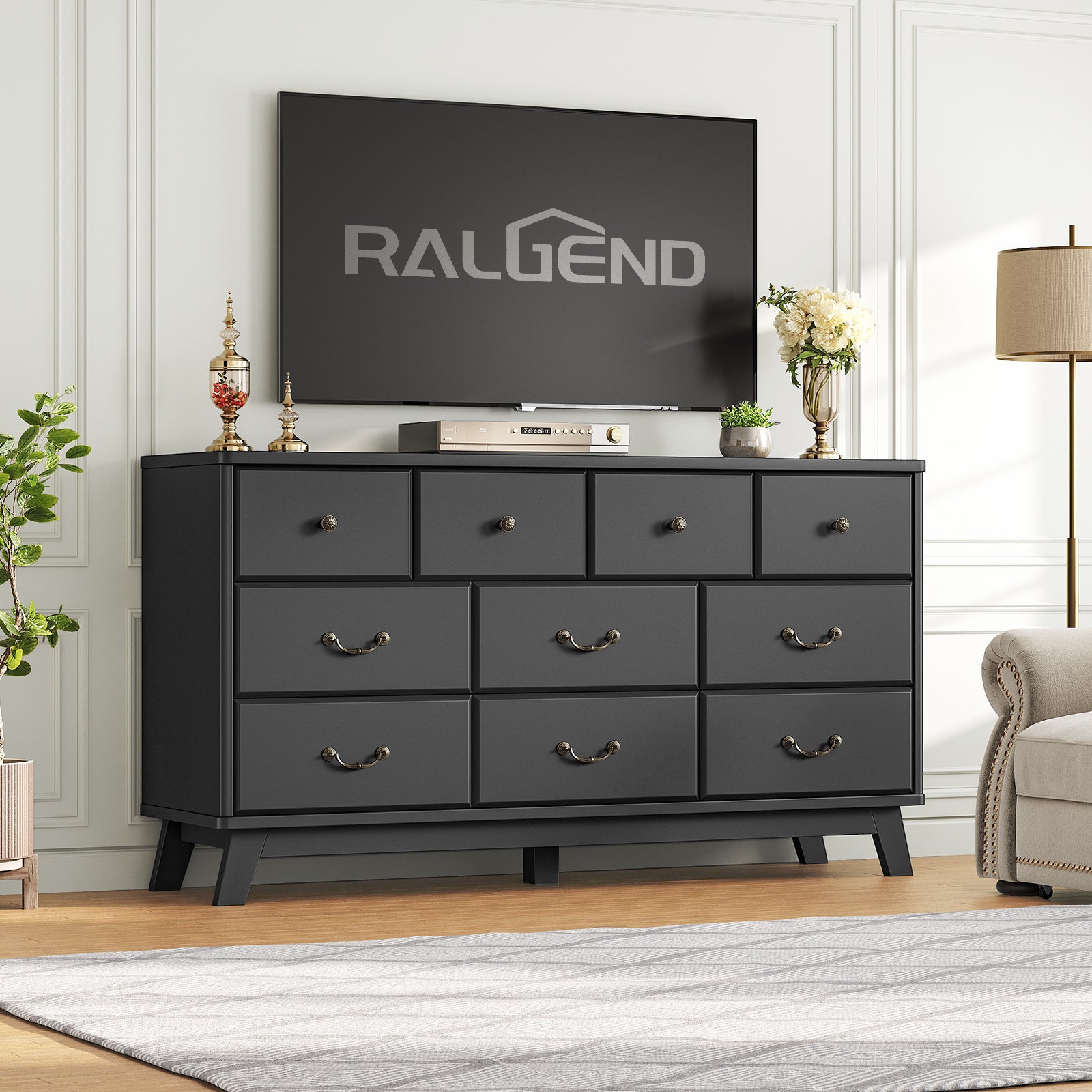 TV Stand Dresser Furniture – Versatile dresser unit that doubles as a TV stand for living room storage.