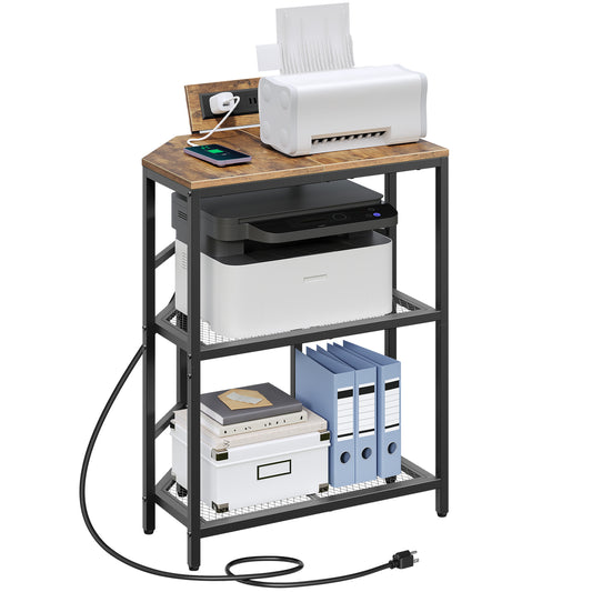 MAHANCRIS Corner Printer Stand with Charging Station