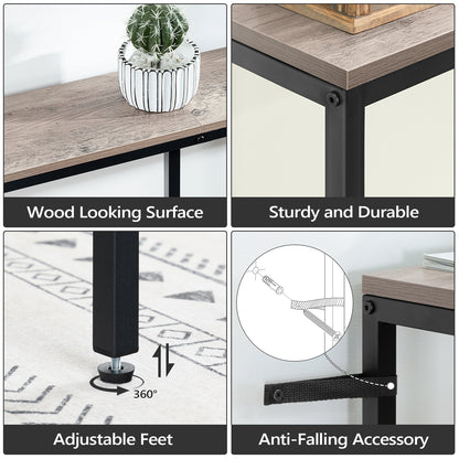 sturdy wood grain console table with anti-falling accessory