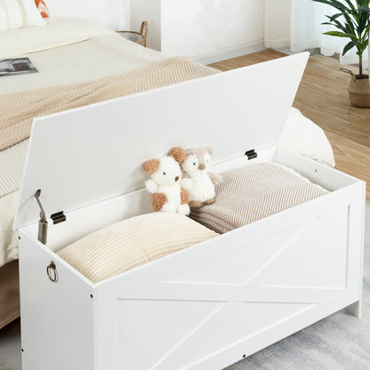 MAHANCRIS 39.4" Toy Chest White