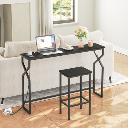 mahancris console table with power station to charge the laptop
